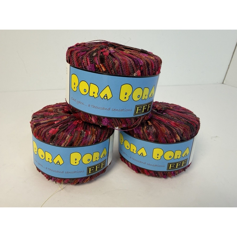 3 FilatiFF BORA BORA‎ Yarn Balls Skeins 497 Yarn 25g 118y Made Italy 100%  Nylon